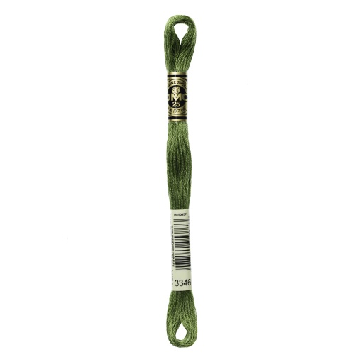 Linha de bordar DMC Mouliné 117MC verde 3346