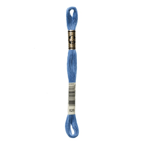 Linha de bordar DMC Mouliné 117MC azul 826