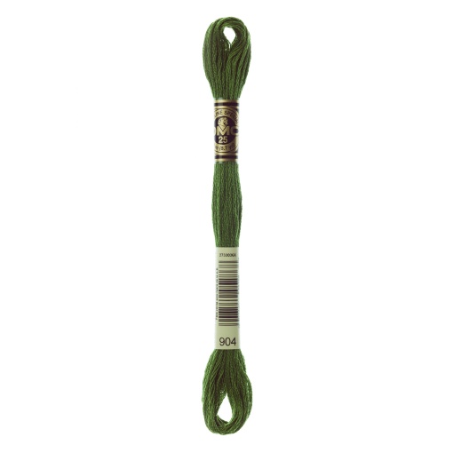 Linha de bordar DMC Mouliné 117MC verde seco 904