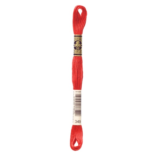 Linha de bordar DMC Mouliné 117MC vermelho 349