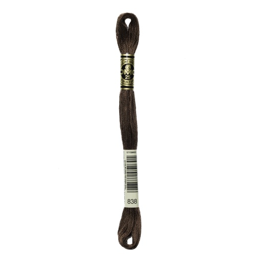 Linha de Bordar DMC Mouliné 117MC Castanho Escuro 838
