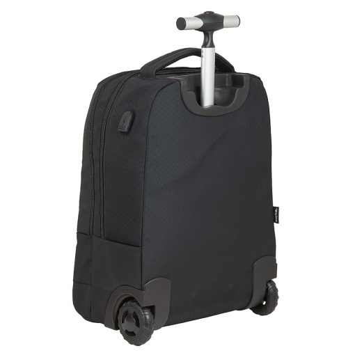 SAFTA Business black trolley backpack for 15.6" laptop + tablet + USB port, 43x32x21cm