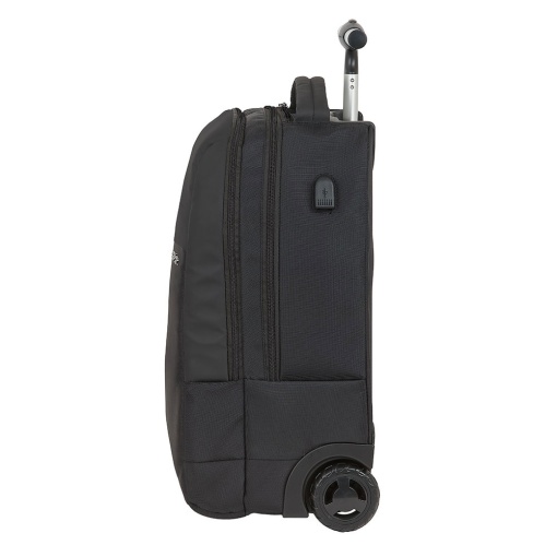 SAFTA Business black trolley backpack for 15.6" laptop + tablet + USB port, 43x32x21cm