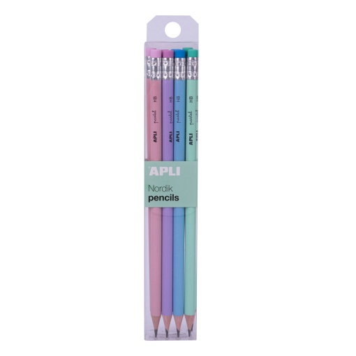 Lápis Grafite APLI Nordik HB nº 2 Cores Pastel com 8