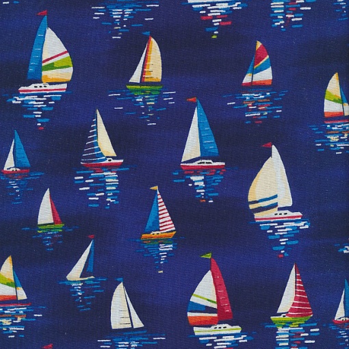 Tecido MAKOWER Barcos Azul Escuro 1x1,12m