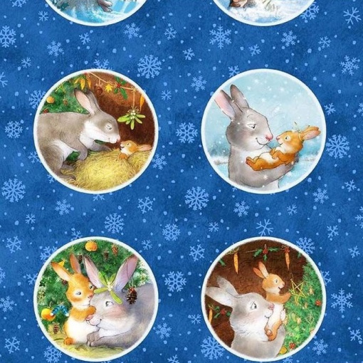 Tecido HILOGAR Michael Miller coelhos azul 1x1,10m