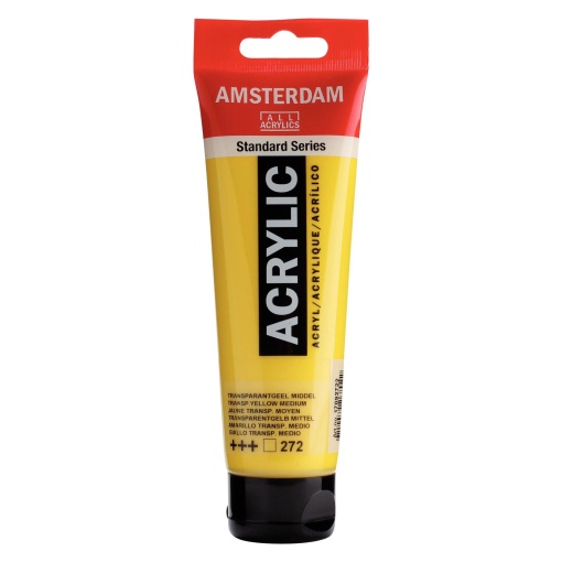 Tinta Acrílica AMSTERDAM Amarelo Transparente Médio 272 120ml