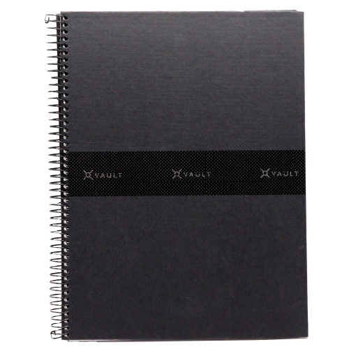 Caderno A4 Capa Dura Espiral ANCOR Vault Pautado 80 folhas 90g Preto