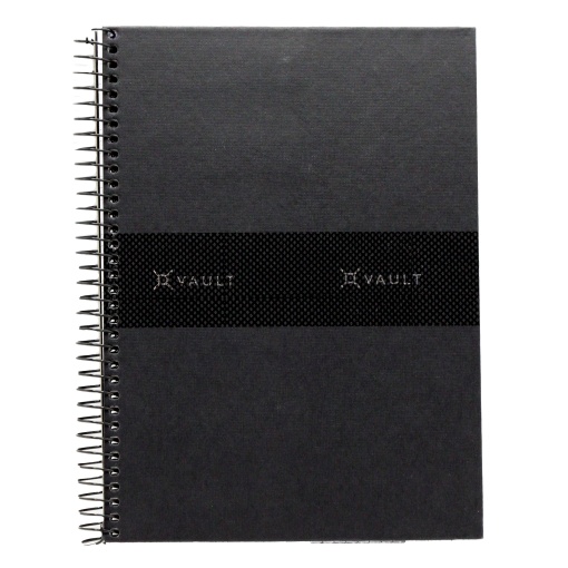 Caderno A5 Capa Dura Espiral ANCOR VAULT Pautado 80 folhas 90g PRETO