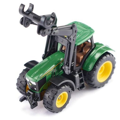 Trator John Deere com Pinça para Troncos Miniatura SIKU