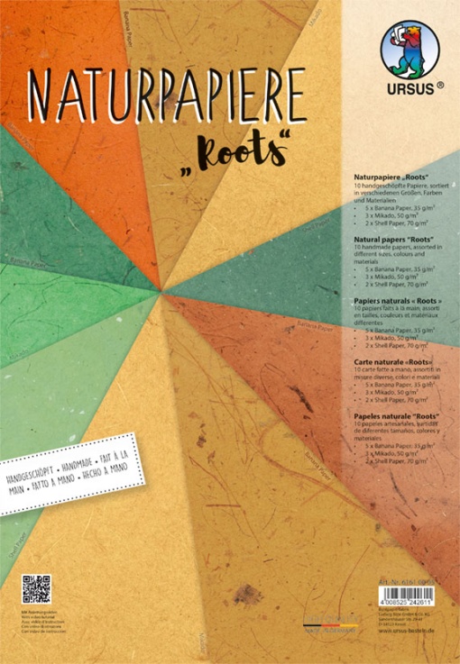 Papel Artesanal Natural URSUS 230x330mm 35-70g Roots com 10
