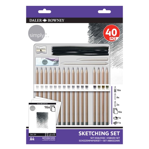 Conjunto de Desenho DALER-ROWNEY SIMPLY com 40 Peças