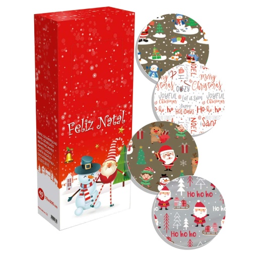 Jol Christmas wrapping paper roll 70x600cm assorted