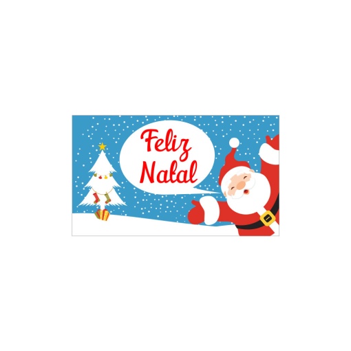 Etiquetas adesivas em rolo Feliz Natal azul JOLUMO - 200 unidades