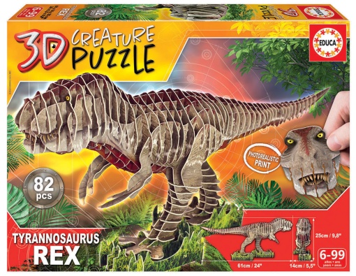 Puzzle EDUCA 82 peças 3D Creature Tyrannosaurus Rex