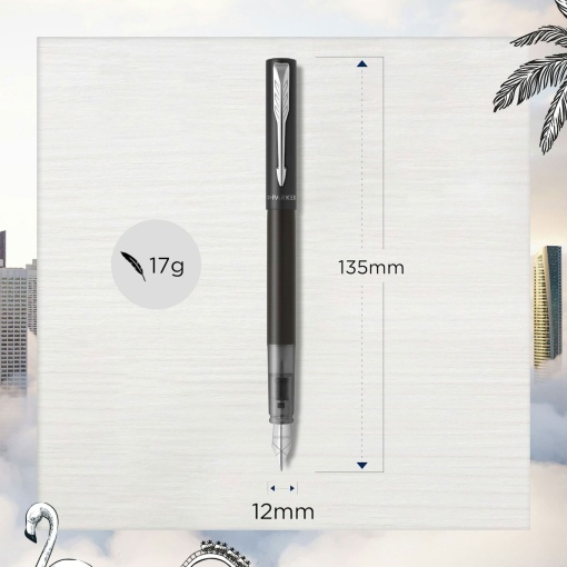 Pluma estilográfica PARKER Vector XL, laca negra mate, M
