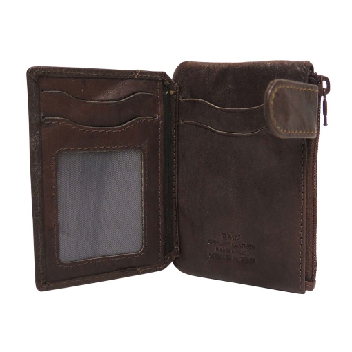 Cartera de piel marrón RMN 14.90029/c