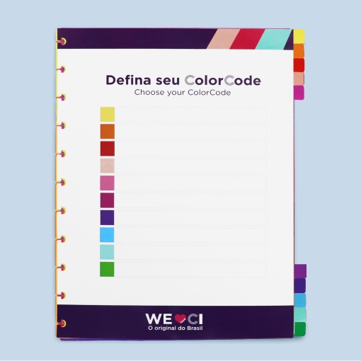 Separadores para Caderno Inteligente Grande (280x215mm) 10 Posições Colorcode