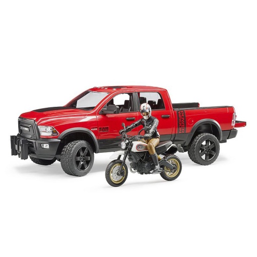 Carrinha RAM com moto DUCATI Scrambler BRUDER