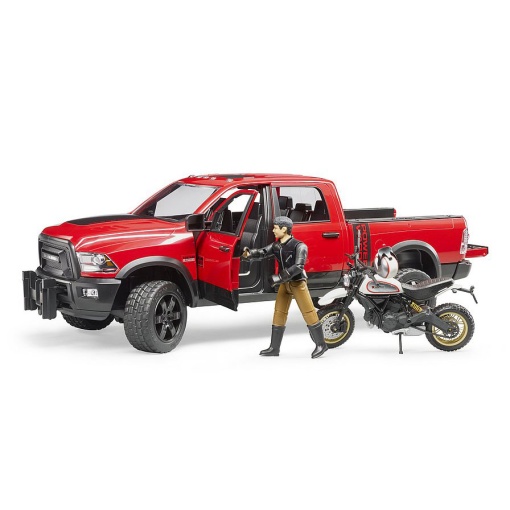 Carrinha RAM com moto DUCATI Scrambler BRUDER