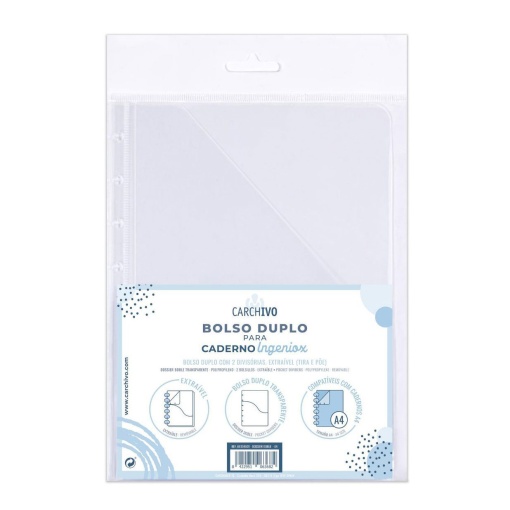 Bolsa de Documentos A4 para caderno INGENIOX Duplo Transparente
