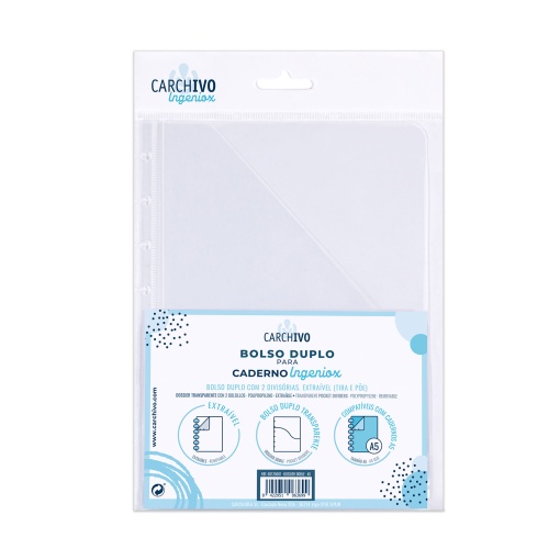 Bolsa de Documentos A5 para caderno INGENIOX Duplo Transparente