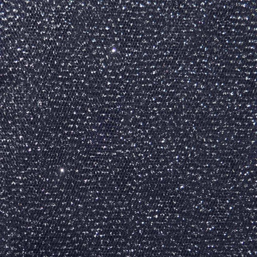 Tule com Glitter Azul Escuro/Prateado 1x1,60m