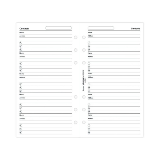 Recarga Personal FILOFAX Contactos 20 folhas 80g Branco