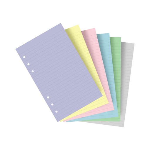 Recarga Personal FILOFAX Pautado 60 folhas 80g 6 Cores Pastel