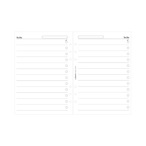 Recarga A5 FILOFAX Lista de Afazeres 25 folhas 80g Branco