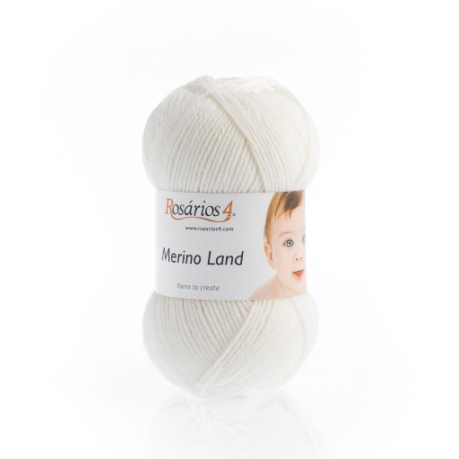 Fio de Tricot Rosários 4 Merino Land 50g Branco 1