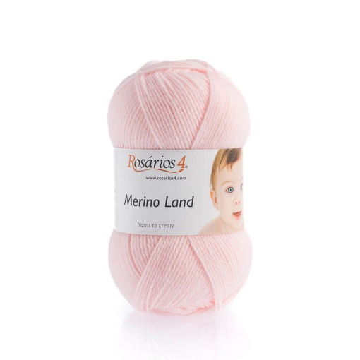 Fio de Tricot Rosários 4 Merino Land 50g Rosa Bebé 5