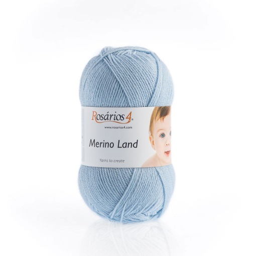 Fio de Tricot Rosários 4 Merino Land 50g Azul Bebé 6