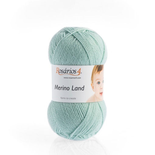 Fio de Tricot Rosários 4 Merino Land 50g Verde Água 15