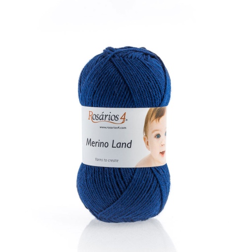 Fio de Tricot Rosários 4 Merino Land 50g Azul PORTO 26