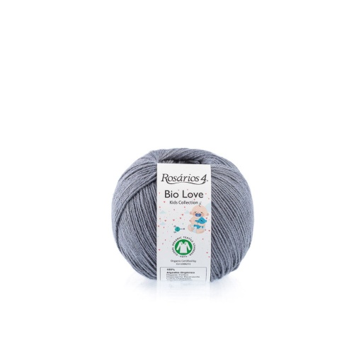 Fio de Tricot Rosários 4 Bio LOVE 50g Cinza Médio 22 GOTS