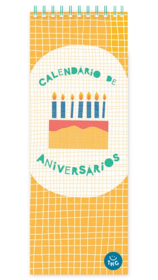 Calendário de Aniversários The HAPPY Gang 12 folhas 150x400mm