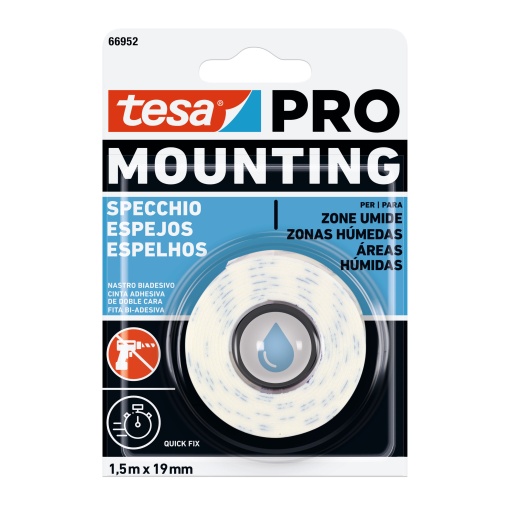 Fita Bi-adesiva para Espelhos 19mmx1,5m TESA Mounting Pro 66952