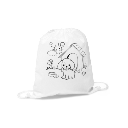 Saco Tipo Mochila para Colorir 30x35cm + 4 Marcadores