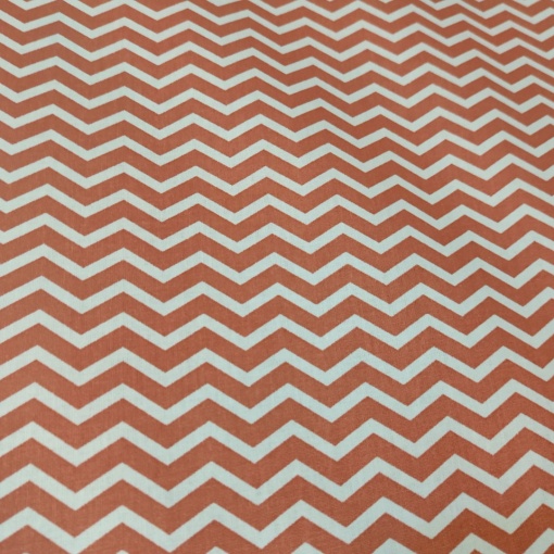 Tecido Chevron Tijolo e Branco 1x1,50m