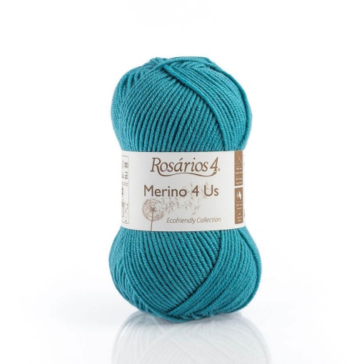 Fio de Tricot Rosários 4 Merino 4 Us 50g Azul Médio 9