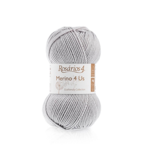 Fio de Tricot Rosários 4 Merino 4 Us 50g Cinza 62