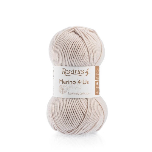 Fio de Tricot Rosários 4 Merino 4 Us 50g Bege 61