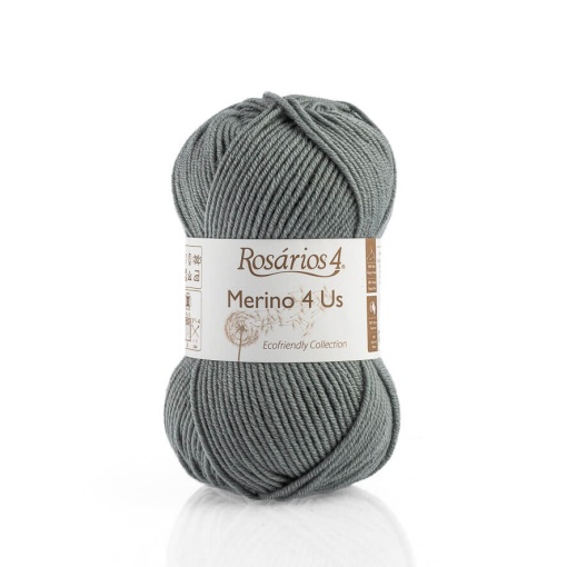 Fio de Tricot Rosários 4 Merino 4 Us 50g Cinza 4