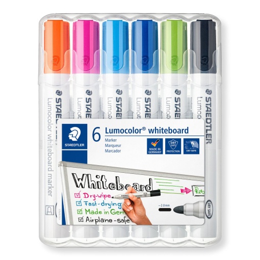 Marcador para quadro branco STAEDTLER Lumocolor 6 cores Permanent Art 351