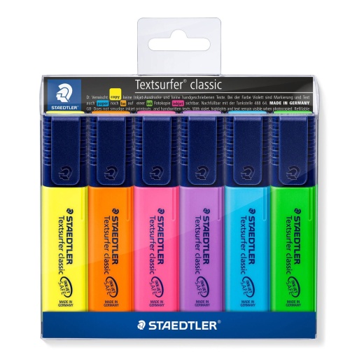 Sublinhador Fluorescente STAEDTLER Textsurfer Classic com 6