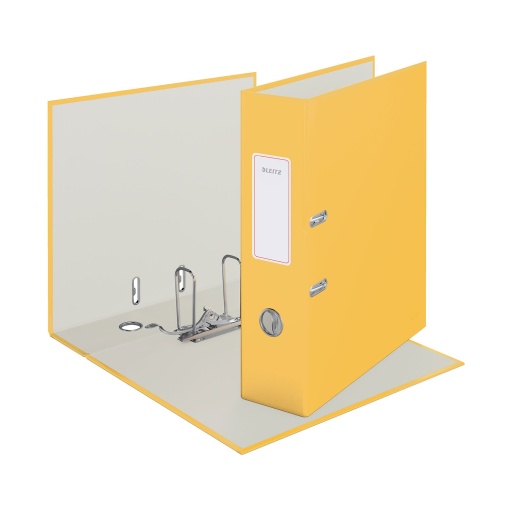 Pasta de Arquivo LEITZ Cosy A4 Comercial lombada de 80mm 2 Argolas Amarelo