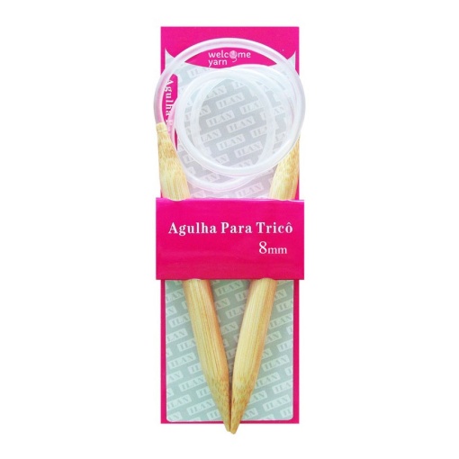 Agulha de tricot circular Welcome Yarn 8mm bambu
