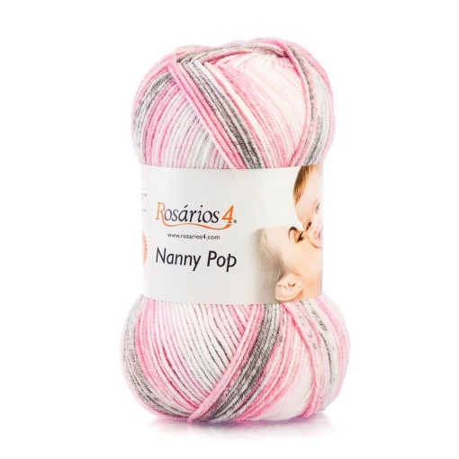 Fio de Tricot Rosários 4 Nanny Pop 100g Rosa Mesclado 25