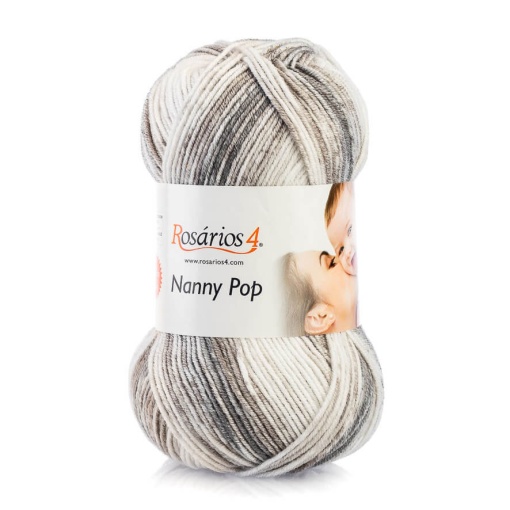 Fio de Tricot Rosários 4 Nanny Pop 100g Cinza Mesclado 21